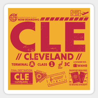 Vintage Cleveland CLE Airport Code Travel Day Retro Travel Tag Magnet